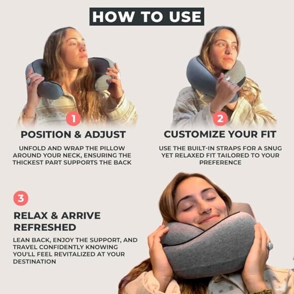 Gray and Black Travel Neck Pillow - Picture 6 of 6